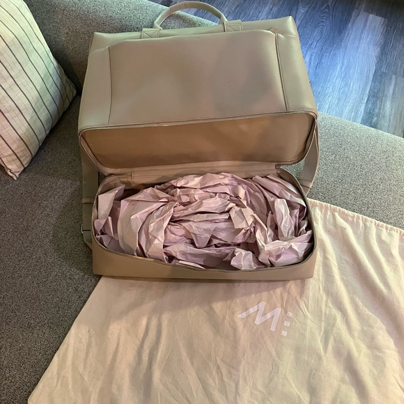 Monos Weekender Bag in Ivory Vegan Leather - Picture 4 of 5